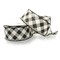 2 1/2" Wired Ribbon Off-White/Black Diagonal Buffalo Plaid 10 Yards